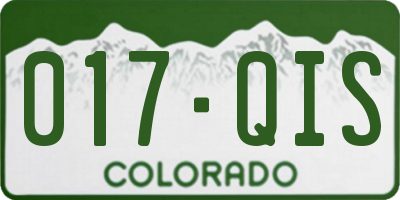 CO license plate 017QIS