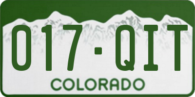 CO license plate 017QIT