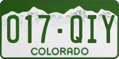CO license plate 017QIY