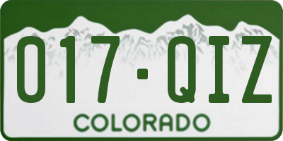 CO license plate 017QIZ