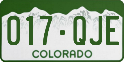 CO license plate 017QJE