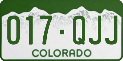 CO license plate 017QJJ