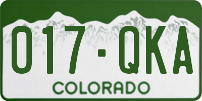 CO license plate 017QKA