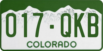 CO license plate 017QKB