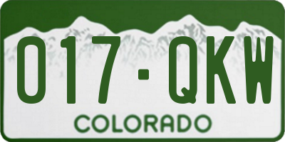 CO license plate 017QKW