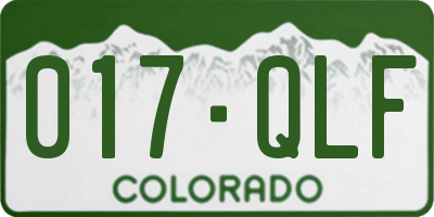 CO license plate 017QLF
