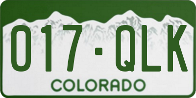 CO license plate 017QLK