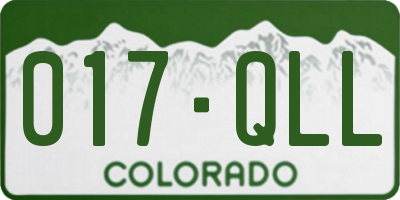 CO license plate 017QLL