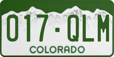CO license plate 017QLM