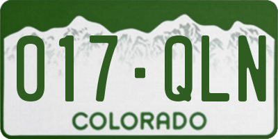 CO license plate 017QLN