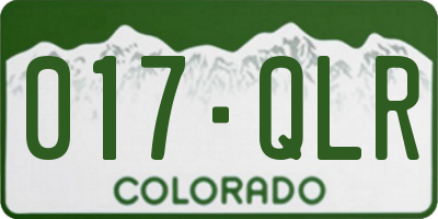 CO license plate 017QLR