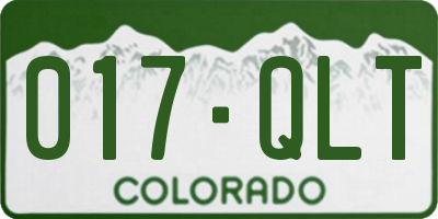 CO license plate 017QLT