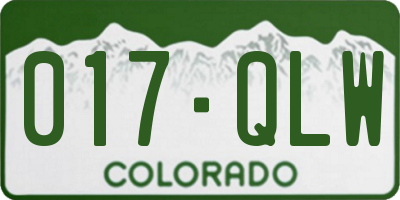 CO license plate 017QLW