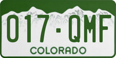 CO license plate 017QMF