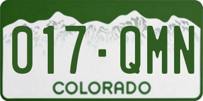 CO license plate 017QMN