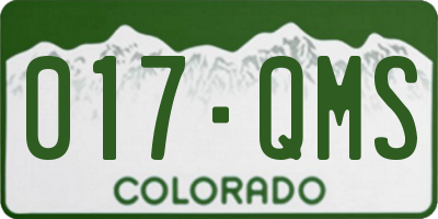 CO license plate 017QMS
