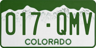 CO license plate 017QMV