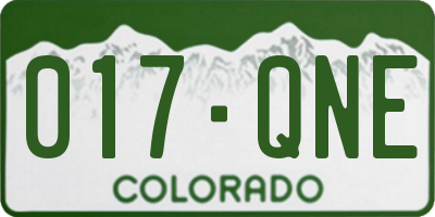 CO license plate 017QNE