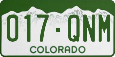 CO license plate 017QNM