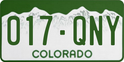 CO license plate 017QNY