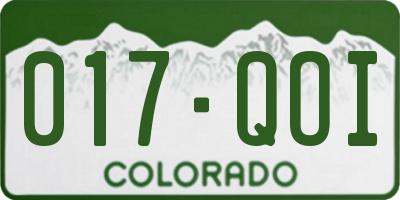 CO license plate 017QOI