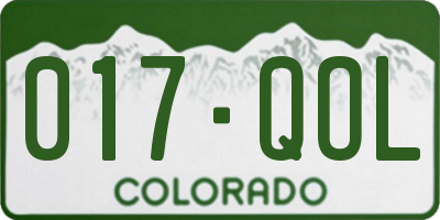 CO license plate 017QOL