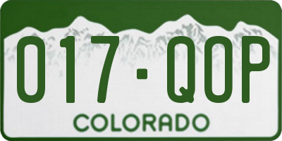 CO license plate 017QOP