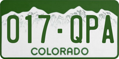 CO license plate 017QPA