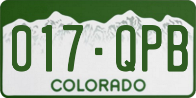 CO license plate 017QPB