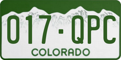 CO license plate 017QPC