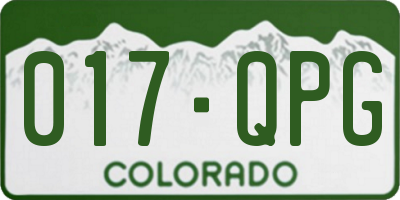 CO license plate 017QPG