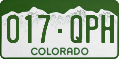 CO license plate 017QPH