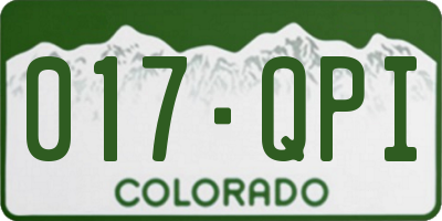 CO license plate 017QPI