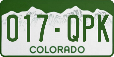 CO license plate 017QPK