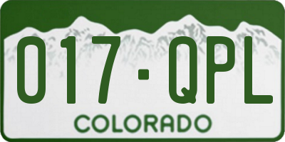 CO license plate 017QPL