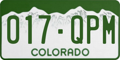 CO license plate 017QPM