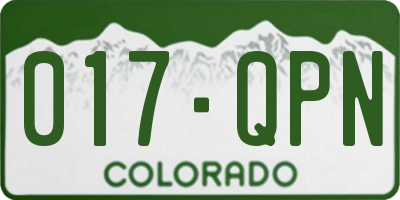 CO license plate 017QPN