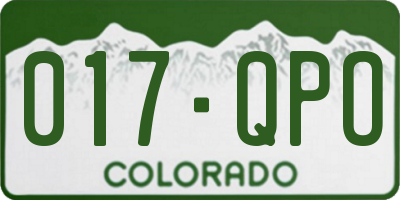 CO license plate 017QPO