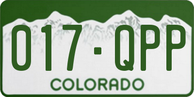 CO license plate 017QPP
