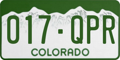 CO license plate 017QPR