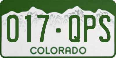 CO license plate 017QPS