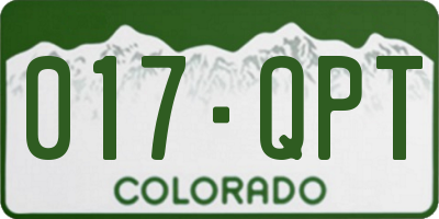 CO license plate 017QPT