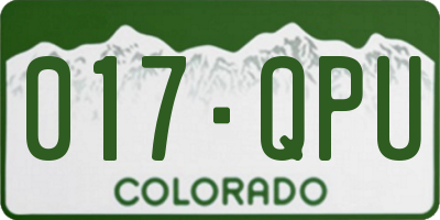 CO license plate 017QPU