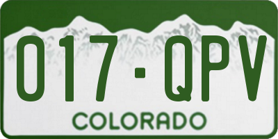 CO license plate 017QPV