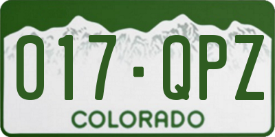 CO license plate 017QPZ