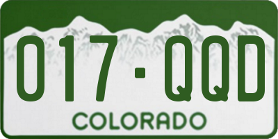 CO license plate 017QQD