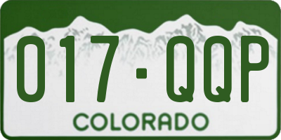 CO license plate 017QQP