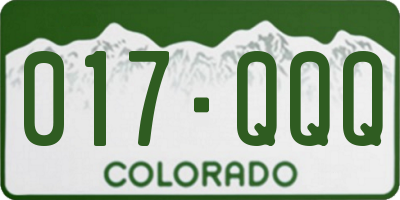 CO license plate 017QQQ