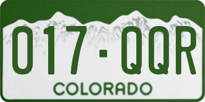 CO license plate 017QQR