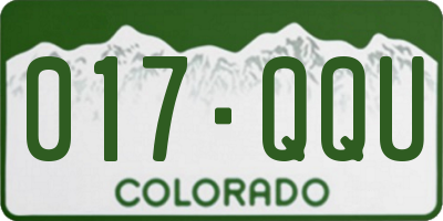CO license plate 017QQU